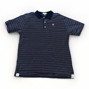 Peter Millar Golf Polo Mens XL Black Striped‎ Cotton Timuquana Country Club